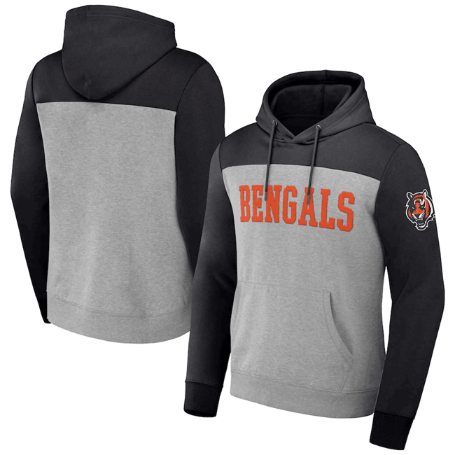 Men's Cincinnati Bengals x Darius Rucker Collection Black/Heather Colorblock Pullover Hoodie